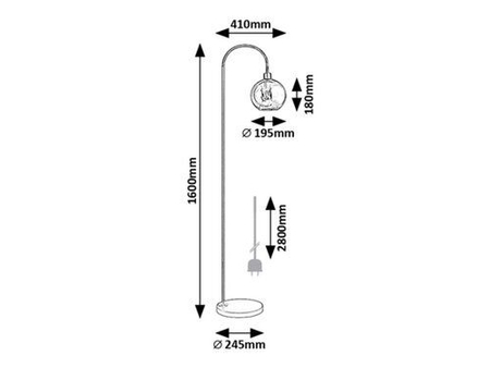 Lampa podłogowa Rabalux Ricardo 74025 czarny