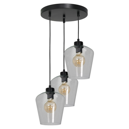 Milagro Lampa wisząca SANTIAGO CLEAR 3xE27 MLP6611 CZARNY