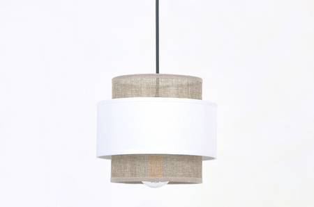 Lampa wisząca CEZAR Kaja K-5272 biały/beżowy