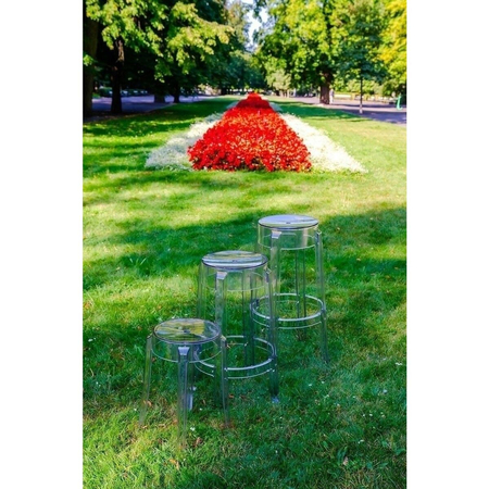 Stołek CHARLES 46 transparentny - poliwęglan