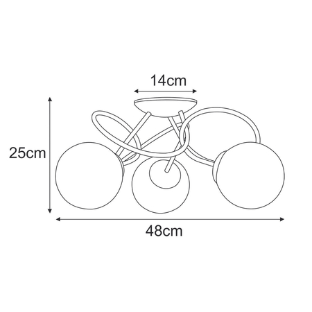 Lampa sufitowa Kaja NELA K-5350 czarny, biały