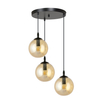 Lampa wisząca COSMO 3 BL PREMIUM MIODOWY Emibig 713/3PREM czarny/złoty