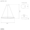 Lampa wisząca Ledowe Okręgi No.1 120cm 3k miedziana ściemnialna