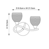 Kinkiet Endon Lighting Boyer BOYER-2WBCH-L chrom