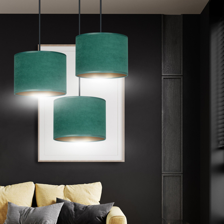 Lampa wisząca HILDE 3 BL PREMIUM GREEN Emibig 1051/3PREM zielony
