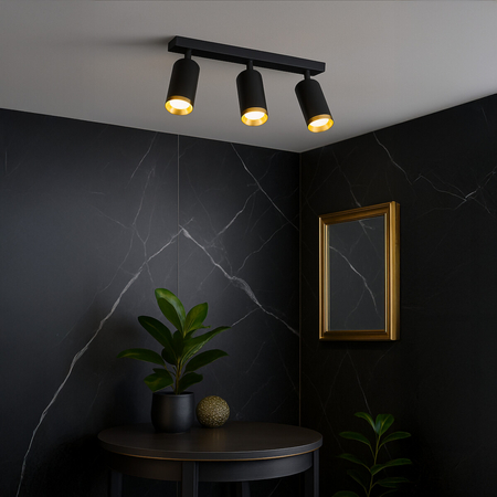 Milagro Oprawa Mica Spot Czarny + Złoty 3xGU10 ML2098 CZARNY