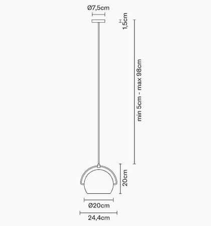 Lampa wisząca Fabbian D57A0915 Beluga Steel D200 Ø20cm Cromato