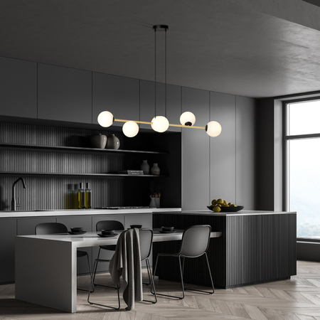 Lampa wisząca GRAVITY 6 Emibig 1241/6 biały/czarny