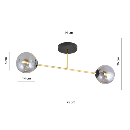 Lampa sufitowa MAGNUM 2 Emibig 1269/2 biały/czarny