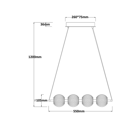 Light Prestige Lampa wisząca Brillant 4 złota LED CCT LP-3303/4L GD
