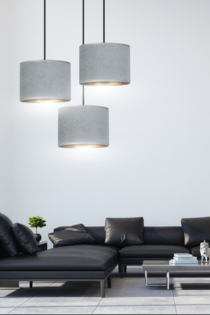 Lampa wisząca HILDE 3 BL PREMIUM GRAY Emibig 1050/3PREM czarny/chrom