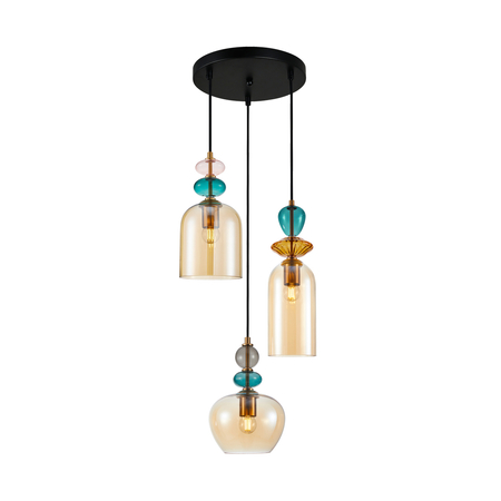 Lampa wisząca Italux PND-30263-3A-BRO-AMB Złoty, czarny
