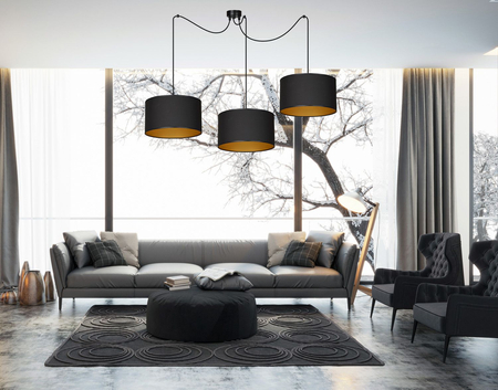 Lampa wisząca ROTO 3 BL BLACK/GOLD Emibig 184/3 czarny/złoty