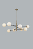 Lampa wisząca OVIEDO 8 GO/BK Azzardo AZ4423 czarny/złoty
