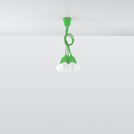 Sollux Lighting Lampa wisząca DIEGO 5 zielony SL.0583