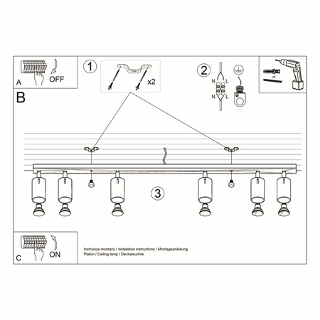 Sollux Lighting Plafon RING 6L szary SL.0454