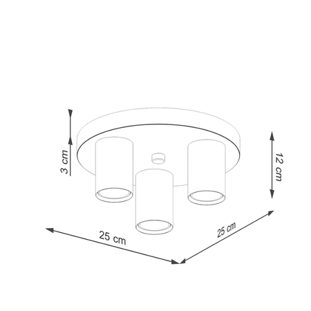 Sollux Lighting Plafon LAGOS 3P czarny SL.1466