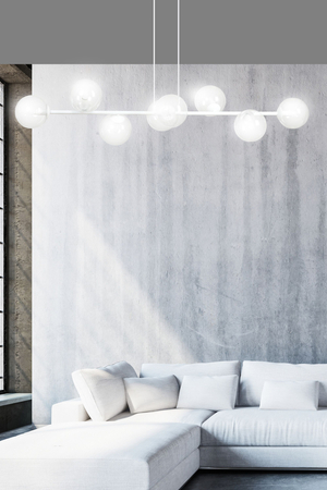 Lampa wisząca ROSSI 8 WH TRANSPARENT Emibig 877/8 biały
