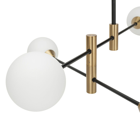 Lampa wisząca Italux Marino PND-9148-4-OPAL Czarny, mosiężny