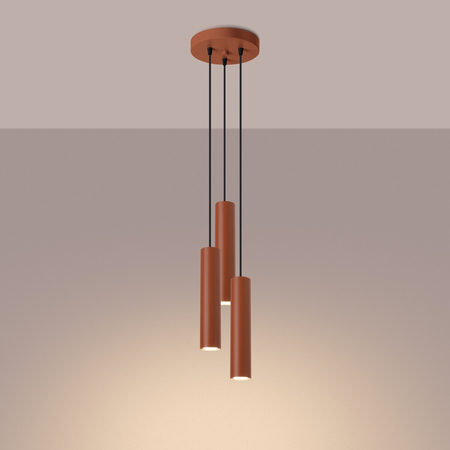 Sollux Lighting Lampa wisząca LAGOS 3P ochra czerwona SL.1492