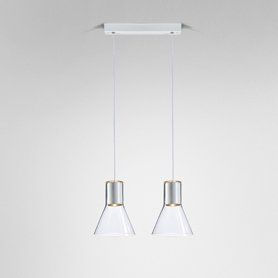Lampa wisząca AQForm Modern Glass Barrel GU10 x 2 Biały Struktura