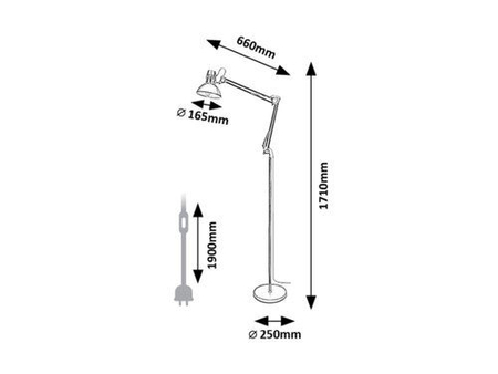 Lampa podłogowa Rabalux Aristeo 2196 czarny matowy