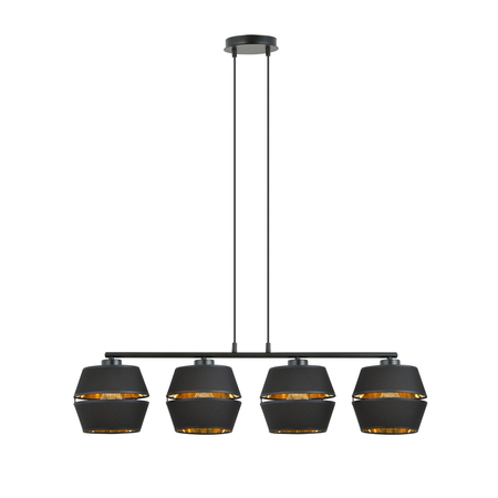 Lampa wisząca PIANO 4 Emibig 1183/4 czarny/złoty