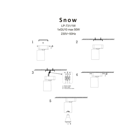 Spot Snow 1xGU10 czarny LP-731/1W BK