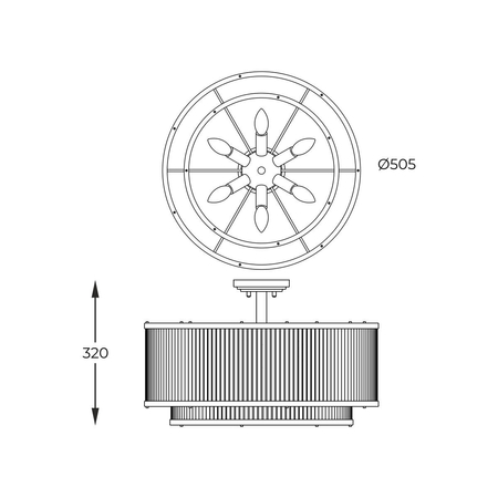 Lampa sufitowa SERGIO Zuma Line C0528-06H-V6AC złoty
