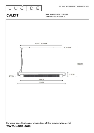 Lampa wisząca Lucide CALIXT 05433/02/30 