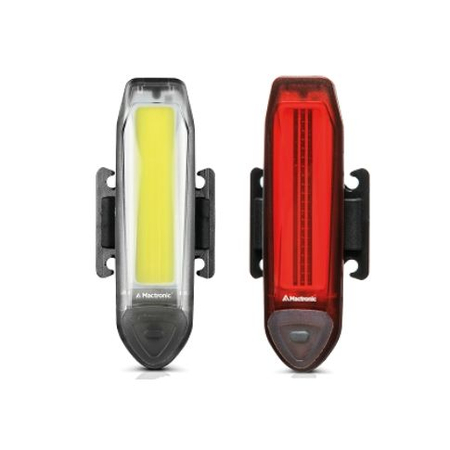 Zestaw lamp rowerowych akumulatorowych Mactronic White + Red