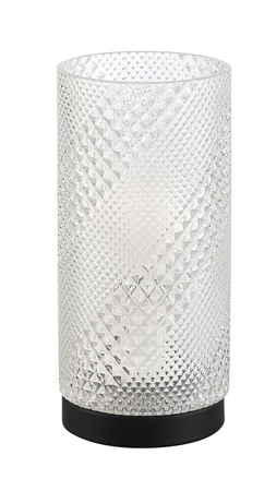 Lampa stołowa MAYA 1xE27 czarna, szkło transparentne