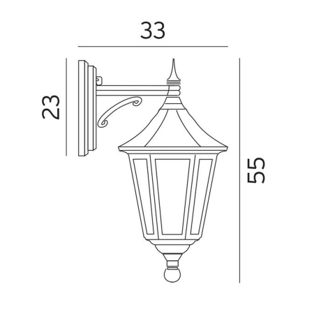 MODENA 351 BLACK E27 LED 9W ON ARM DOWN