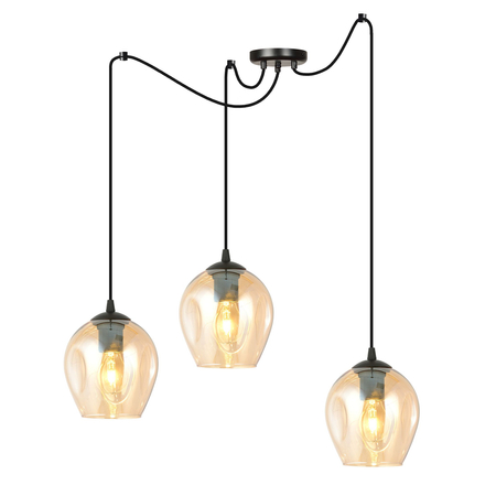 Lampa wisząca LEVEL 3 BL MIODOWY Emibig 758/3 czarny/złoty