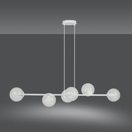 Lampa wisząca ROSSI 6 WH TRANSPARENT Emibig 877/6 biały