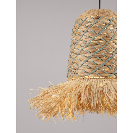 Lampa wisząca Luces Exclusivas FANLIZA LE45360 drewno jasne i ciemne, niebieski