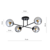 Lampa sufitowa ROMA 4 Emibig 1245/4 czarny