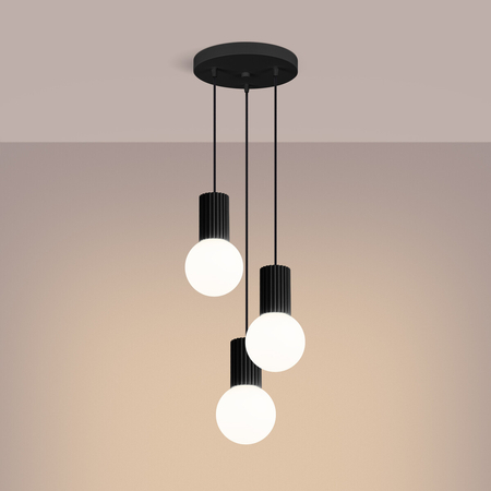 Sollux Lighting Lampa wisząca HALO 3P czarna SL.1715