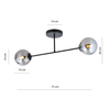 Lampa sufitowa ROMA 2 Emibig 1245/2 czarny