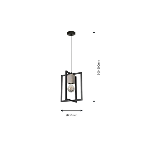 Milagro Lampa Wisząca Ralph 1xE27 MLP3710 CZARNY