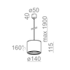 Lampa wisząca AQForm Tuba 111 230V Czarny Połysk