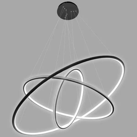 Lampa wisząca Ledowe Okręgi No.3 80cm 4k czarna Dali