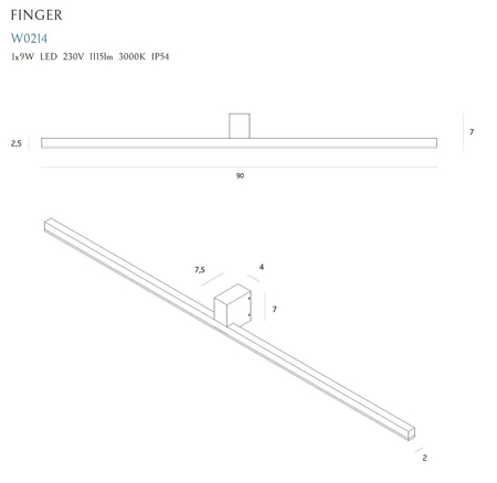 Kinkiet Maxlight FINGER90 W0214 biały
