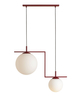 Lampa wisząca ZAC 2 RED WINE MATTE Aldex 1038H15_2 bordowy