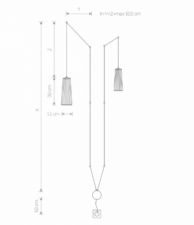 Kinkiet Nowodvorski 9263 Dover Black II Kabel