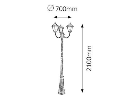 Lampa zewnętrzna Rabalux Madrid 8379 złoto antyczne