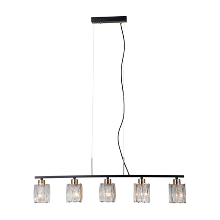 Lampa wisząca Italux Simona PND-40814-5-BK-HBR Czarny mat, chrom