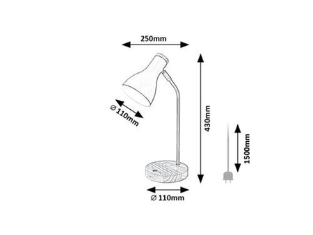 Lampa stołowa Rabalux Ferb 74002 czarny matowy