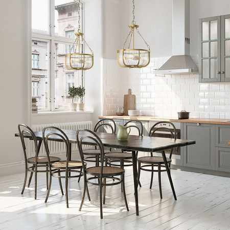 Lampa wisząca / Półplafon Roux - 3 źródła światła - Naturalny mosiądz Quintiesse QN-ROUX3-NBR