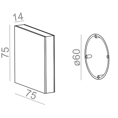 Kinkiet AQForm LEDpoint Square LED 230V Wall Czarny Struktura